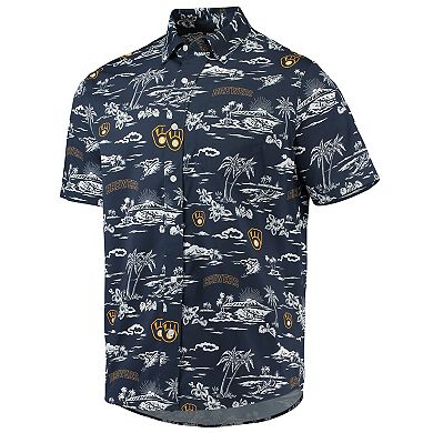 Men's Reyn Spooner Navy Milwaukee Brewers Kekai Performance Button-Up Shirt