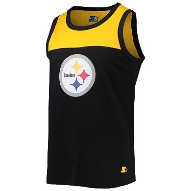 Men's Starter Black/Gold Pittsburgh Steelers Team Touchdown Fashion Tank Top