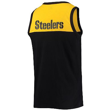 Men's Starter Black/Gold Pittsburgh Steelers Team Touchdown Fashion Tank Top