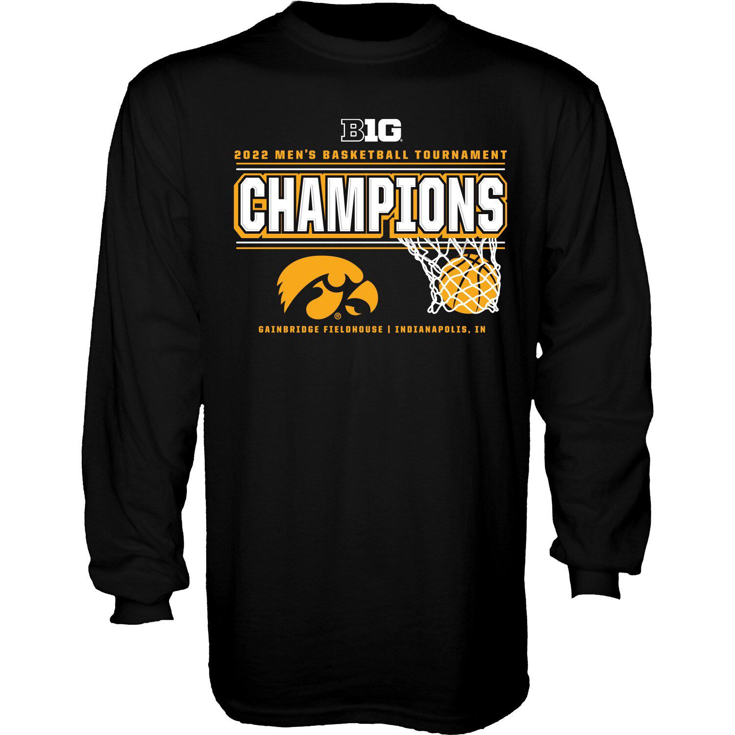 Men's Blue 84 Black Iowa Hawkeyes 2022 Big Ten Men's Basketball ...