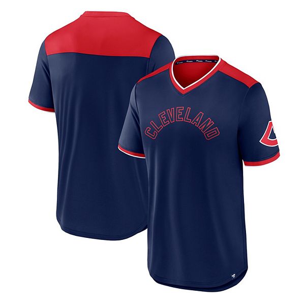 Men's Fanatics Branded Navy/Red Cleveland Indians True Classics Walk-Off V- Neck T-Shirt