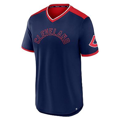 Men's Fanatics Branded Navy/Red Cleveland Indians True Classics Walk-Off V-Neck T-Shirt