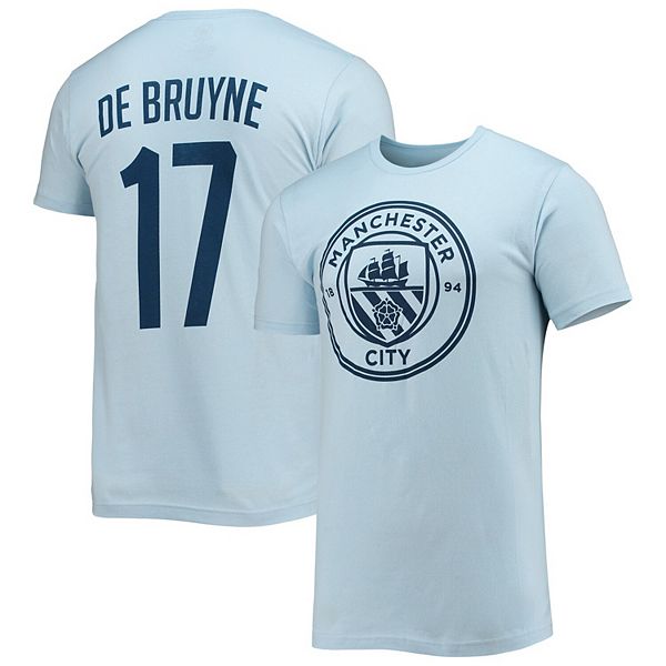 Notitie Tien auteur Men's Kevin De Bruyne Light Blue Manchester City Name & Number T-Shirt