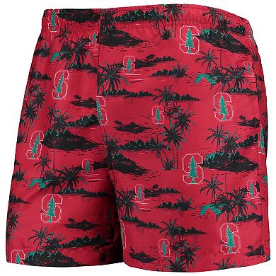 Men's FOCO Cardinal Stanford Cardinal Island Palm Swim Trunks