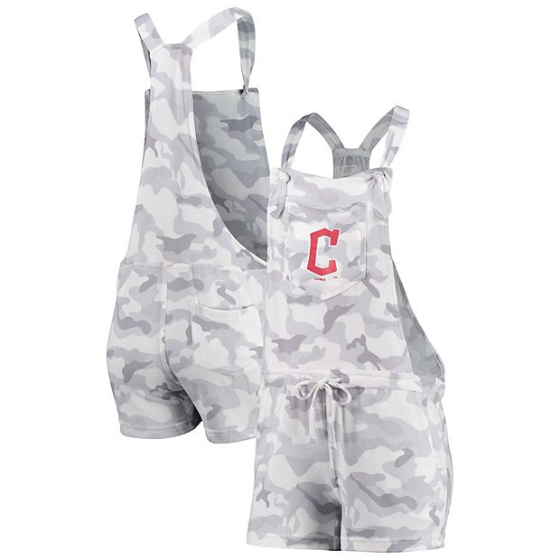 Women's Concepts Sport Gray Cleveland Guardians Camo Overall Romper