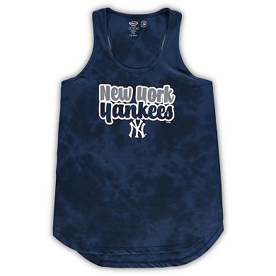 Women's Concepts Sport Navy New York Yankees Plus Size Cloud Tank Top & Shorts Sleep Set