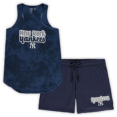 Women's Concepts Sport Navy New York Yankees Plus Size Cloud Tank Top & Shorts Sleep Set