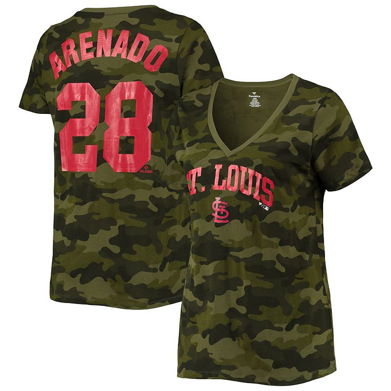 Womens Nolan Arenado Camo St. Louis Cardinals Player V-Neck T-Shirt, Size: