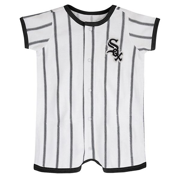 Infant White Chicago White Sox Pinstripe Power Hitter Romper