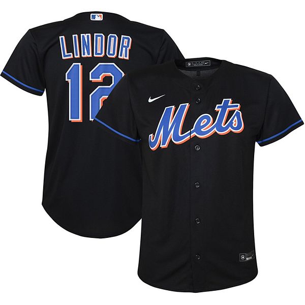 Youth Nike Francisco Lindor Black New York Mets Alternate Replica Player  Jersey