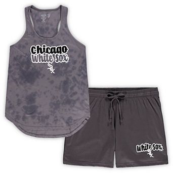 Women's Concepts Sport Charcoal Chicago White Sox Plus Size Cloud Tank Top & Shorts Sleep Set