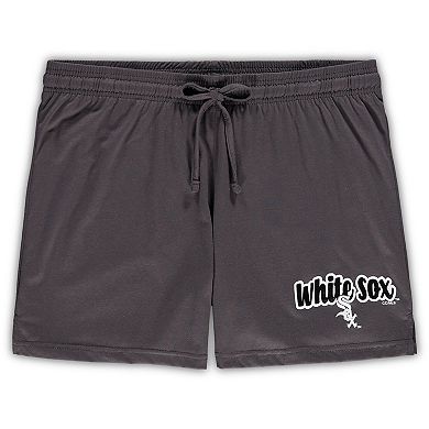 Women's Concepts Sport Charcoal Chicago White Sox Plus Size Cloud Tank Top & Shorts Sleep Set
