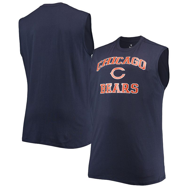 Mens Navy Chicago Bears Big & Tall Muscle Tank Top, Size: XLT, Blue