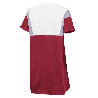 Women's G-III 4Her by Carl Banks Crimson/White Alabama Crimson Tide 3rd Down Short Sleeve T-Shirt Dress
