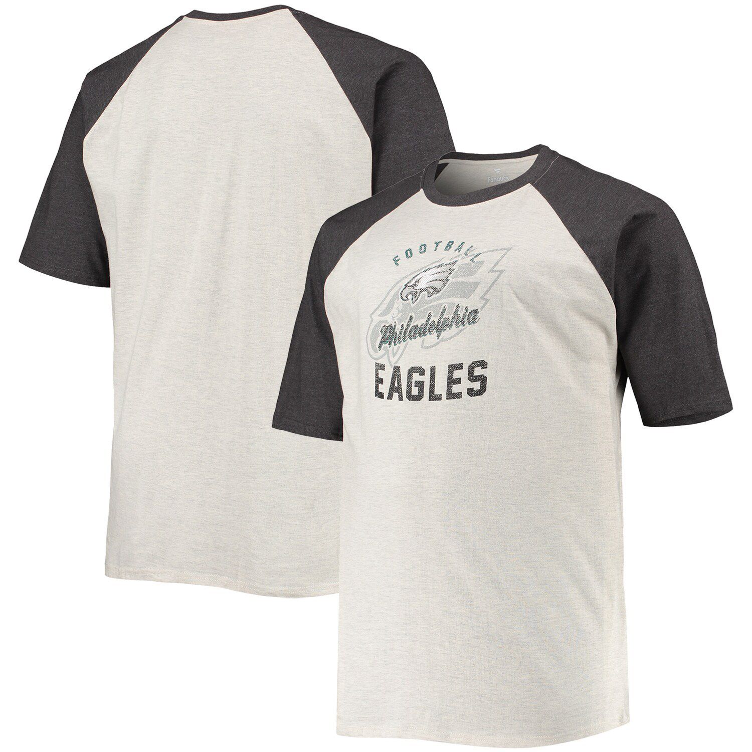 Tampa Bay Lightning Big & Tall Logo Raglan T-Shirt - Heather Gray