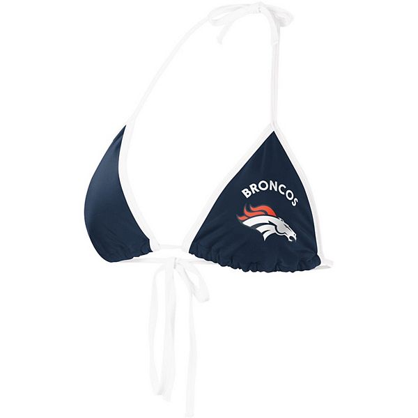 Women's G-III 4Her by Carl Banks Navy Denver Broncos Perfect Match Bikini  Top