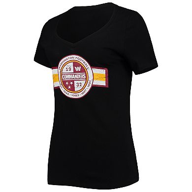Women's New Era Black Washington Commanders V-Neck T-Shirt