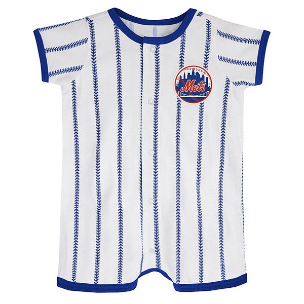 Newborn New York Mets White/Royal Power Hitter Short Sleeve Bodysuit