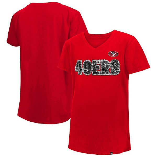 Girls Youth New Era Scarlet San Francisco 49ers Reverse Sequins