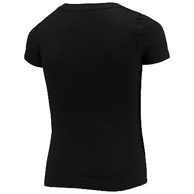 Girls Youth New Era Black Washington Commanders V-Neck T-Shirt