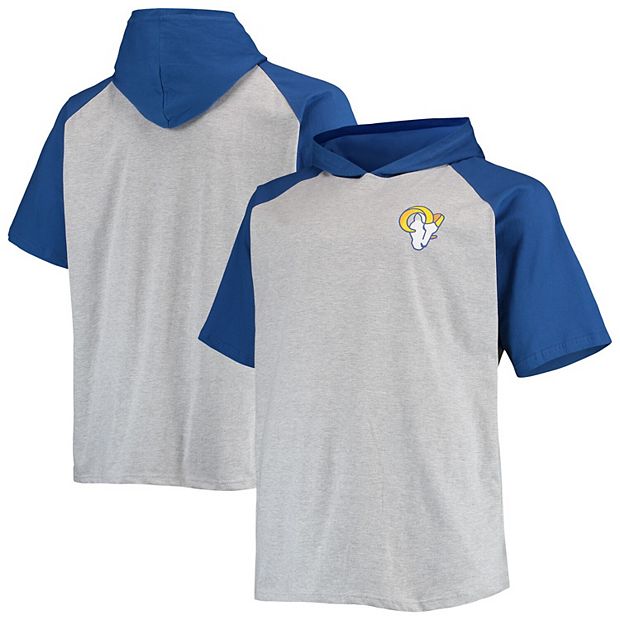 Men's Heathered Gray/Royal Los Angeles Rams Big & Tall Raglan