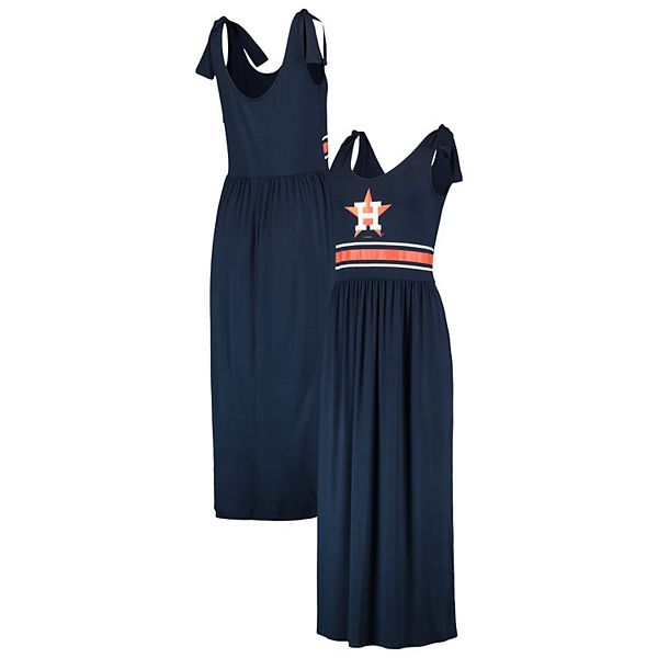 Women's GIII 4Her by Carl Banks Navy Houston Astros Game Over Maxi Dress
