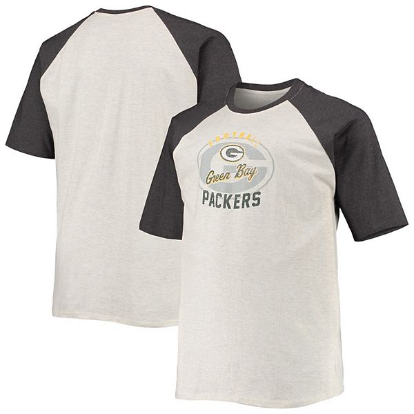 Philadelphia Eagles Big & Tall Raglan T-Shirt - Oatmeal/Heathered Charcoal