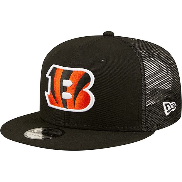 Men's New Era Black Cincinnati Bengals Team Classic Trucker 9FIFTY Snapback  Hat