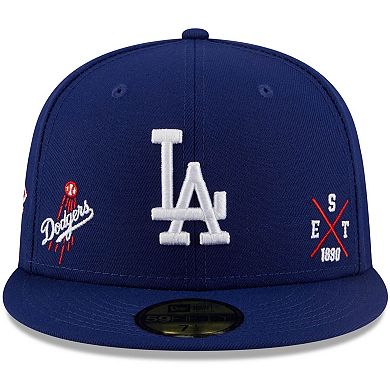 Men's New Era Royal Los Angeles Dodgers Multi-Logo 59FIFTY Fitted Hat