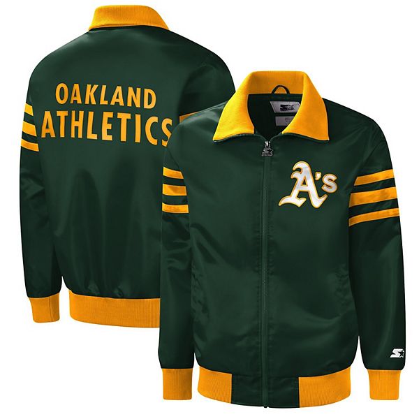 Starter Green Oakland Athletics Varsity Satin Full-Snap Jacket L / Athletics Green