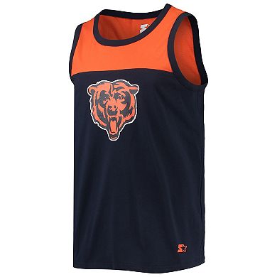Men's Starter Navy/Orange Chicago Bears Team Touchdown Fashion Tank Top