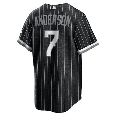 Men s Nike Tim Anderson Black Chicago White Sox City Connect Replica Player Jersey