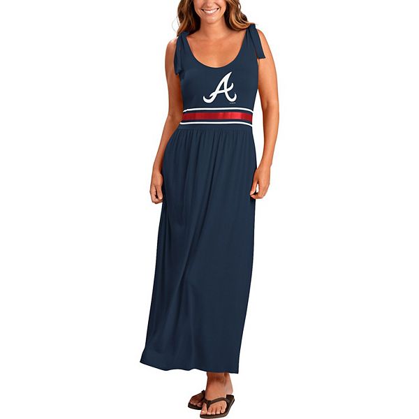 Women's G-III 4Her by Carl Banks Navy Atlanta Braves Game Over Maxi Dress