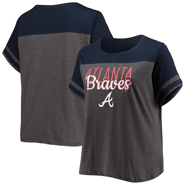 Profile Men's Navy Atlanta Braves Big and Tall Long Sleeve T-shirt