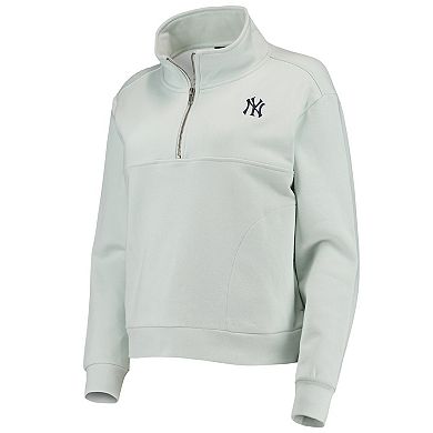 Women's The Wild Collective Light Blue New York Yankees Two-Hit Quarter-Zip Pullover Top