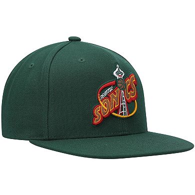 Men's Mitchell & Ness Green Seattle SuperSonics Hardwood Classics Team Ground 2.0 Snapback Hat