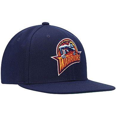 Men's Mitchell & Ness Navy Golden State Warriors Hardwood Classics Team Ground 2.0 Snapback Hat