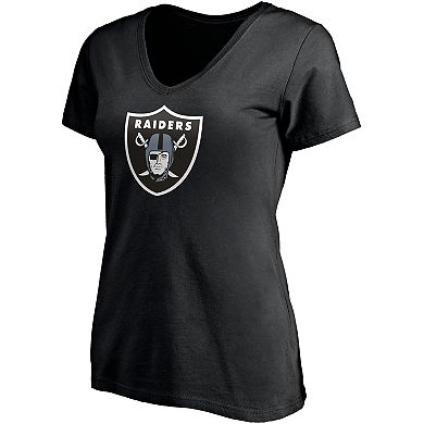 Women's Fanatics Branded Darren Waller Black Las Vegas Raiders Player Icon Name & Number V-Neck T-Shirt