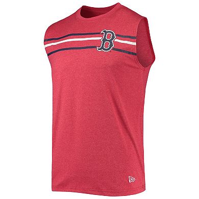 Men's New Era Heathered Red Boston Red Sox Muscle Tank Top
