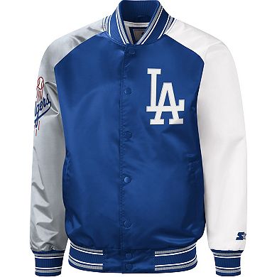 Men's Starter Royal/Gray Los Angeles Dodgers Reliever Varsity Satin ...