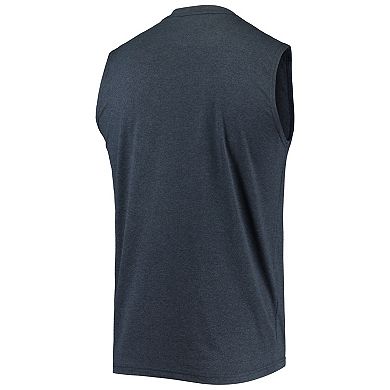 Men's New Era Heathered Navy Milwaukee Brewers Muscle Tank Top