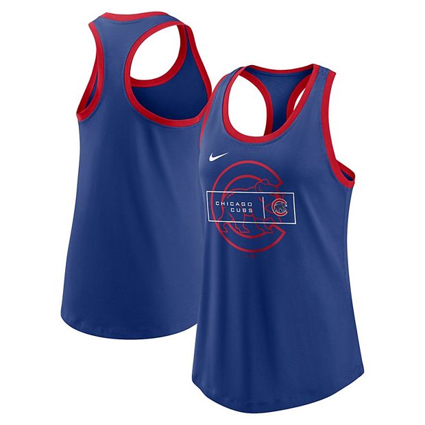 Women s Nike Royal Chicago Cubs X Ray Racerback Performance Tank Top