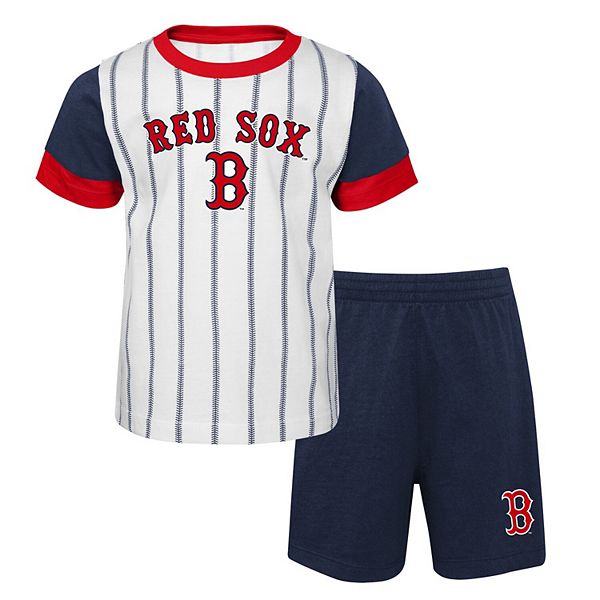 Infant White/Navy Boston Red Sox Position Player T-Shirt & Shorts Set
