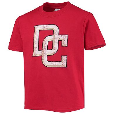 Youth Soft as a Grape Red Washington Nationals Distressed Logo T-Shirt