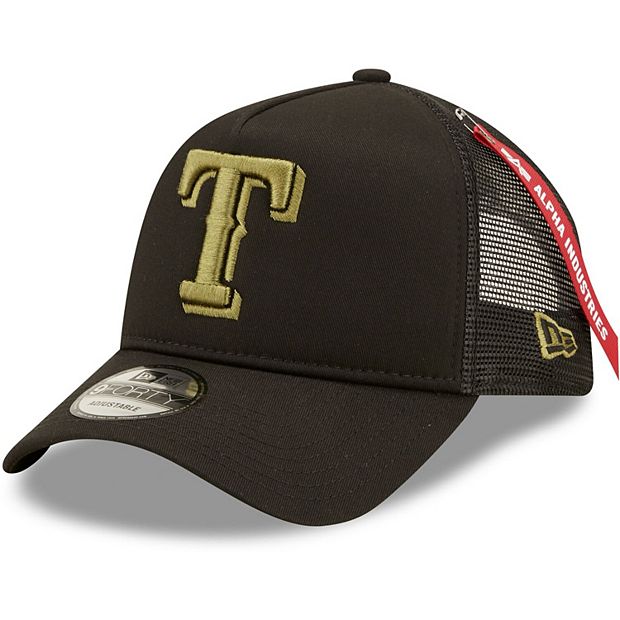 New Era Texas Rangers Black 9Forty A Frame Snapback Hat