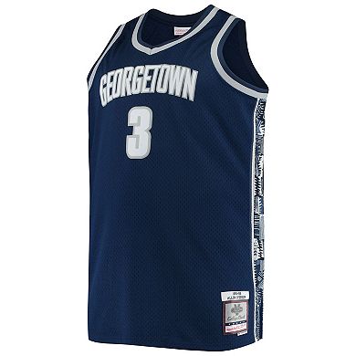 Men's Mitchell & Ness Allen Iverson Navy Georgetown Hoyas Big & Tall 1995-96 Replica Player Jersey