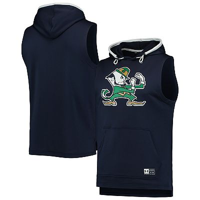 Men s Under Armour Navy Notre Dame Fighting Irish Game Day Tech Sleeveless Hoodie