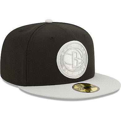 Men's New Era Black/Gray Brooklyn Nets Two-Tone Color Pack 59FIFTY ...