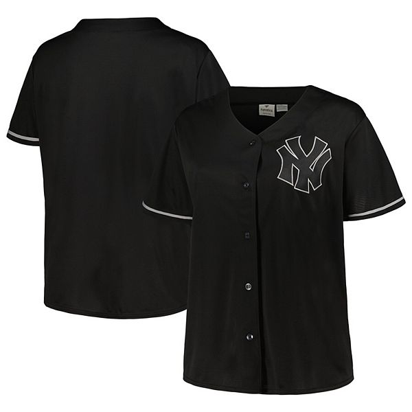 Women's Black/Royal Los Angeles Dodgers Plus Size Pop Fashion Button-Up  Jersey