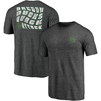 Men's Fanatics Branded Heathered Charcoal Oregon Ducks Wavy Tri-Blend T-Shirt